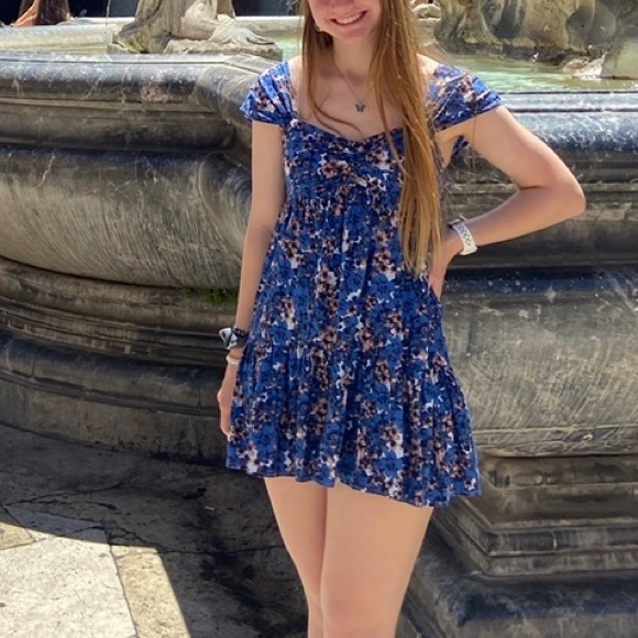 Free People Pattern Play Floral Mini Dress - Picture 1 of 12